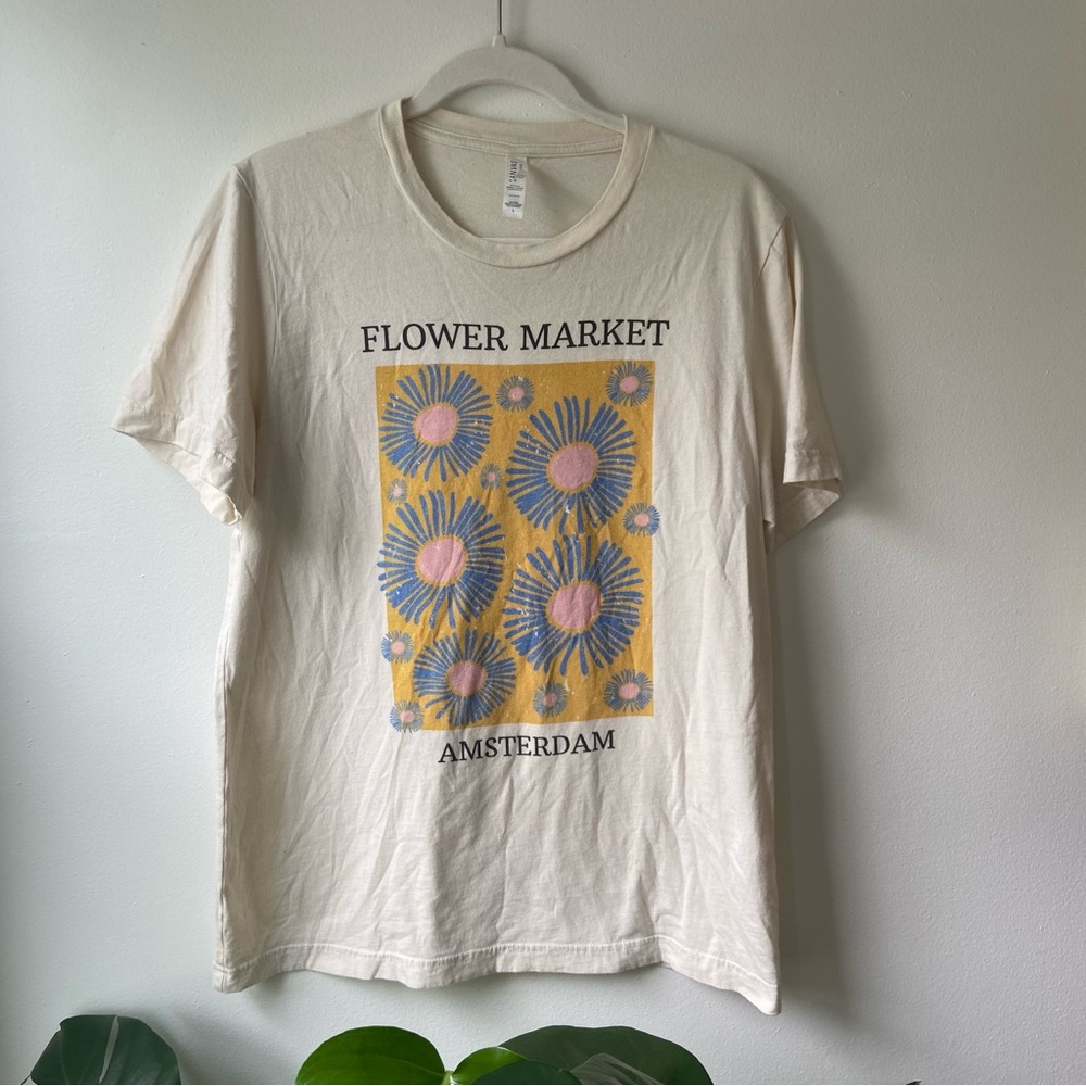 Bella Canvas Cream Short Sleeve Tee with Floral Print
